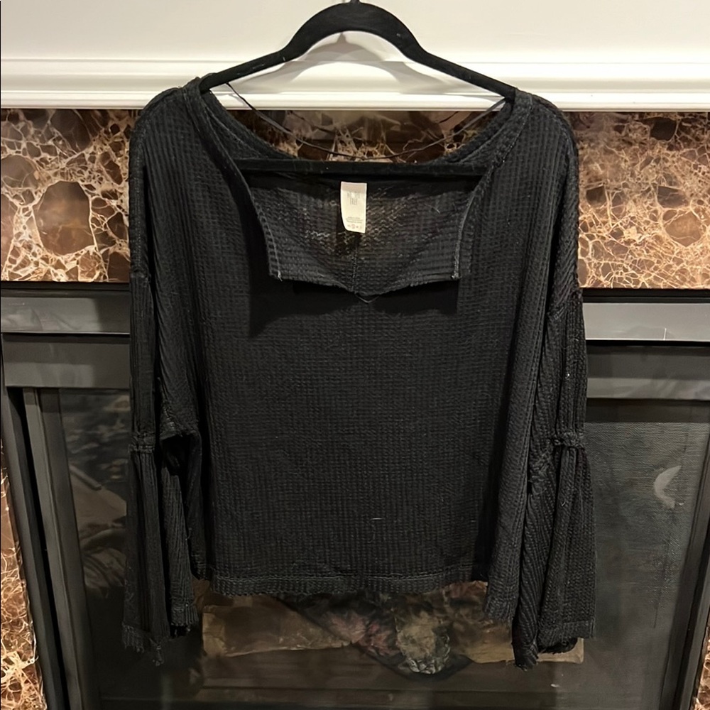 We The Free Free People Waffle Knit Long Sleeve Top